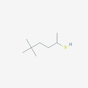 molecular formula C8H18S B13303904 5,5-Dimethylhexane-2-thiol 
