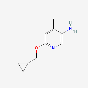 molecular formula C10H14N2O B13304030 6-(Cyclopropylmethoxy)-4-methylpyridin-3-amine 