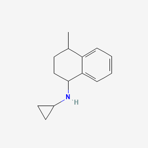 molecular formula C14H19N B13304127 N-Cyclopropyl-4-methyl-1,2,3,4-tetrahydronaphthalen-1-amine 
