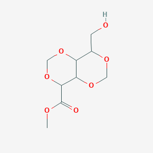 molecular formula C9H14O7 B1330436 Methyl 8-(hydroxymethyl)-4,4a,8,8a-tetrahydro-[1,3]dioxino[5,4-d][1,3]dioxine-4-carboxylate CAS No. 27934-92-5