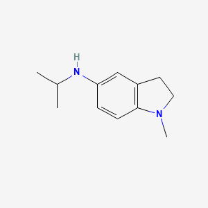 molecular formula C12H18N2 B13304410 1-Methyl-N-(propan-2-YL)-2,3-dihydro-1H-indol-5-amine 