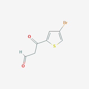 molecular formula C7H5BrO2S B13304570 3-(4-Bromothiophen-2-YL)-3-oxopropanal 
