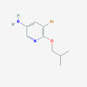 molecular formula C9H13BrN2O B13304629 5-Bromo-6-(2-methylpropoxy)pyridin-3-amine 