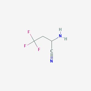 molecular formula C4H5F3N2 B13304898 2-Amino-4,4,4-trifluorobutanenitrile 