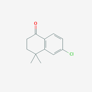 molecular formula C12H13ClO B13304915 6-Chloro-4,4-dimethyl-1,2,3,4-tetrahydronaphthalen-1-one 