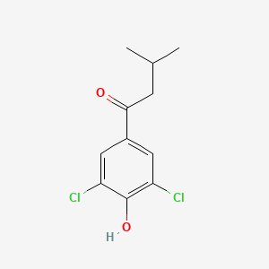 molecular formula C11H12Cl2O2 B13305024 1-(3,5-Dichloro-4-hydroxyphenyl)-3-methylbutan-1-one 