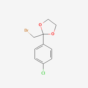 molecular formula C10H10BrClO2 B1330521 2-(Bromomethyl)-2-(4-chlorophenyl)-1,3-dioxolane CAS No. 3418-24-4