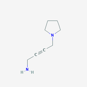 molecular formula C8H14N2 B13305259 2-Butyn-1-amine, 4-(1-pyrrolidinyl)- CAS No. 14053-12-4
