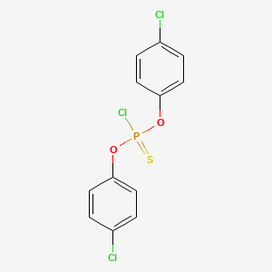 molecular formula C12H8Cl3O2PS B1330528 O,O-Bis(4-chlorophenyl) phosphorochloridothioate CAS No. 55526-70-0