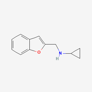molecular formula C12H13NO B13305627 N-(1-benzofuran-2-ylmethyl)cyclopropanamine 