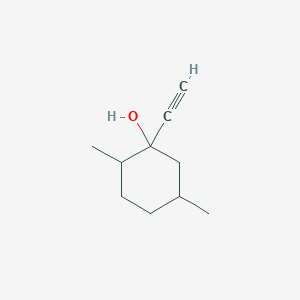 molecular formula C10H16O B13305661 1-Ethynyl-2,5-dimethylcyclohexan-1-ol 