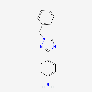 molecular formula C15H14N4 B13305866 4-(1-Benzyl-1H-1,2,4-triazol-3-YL)aniline 