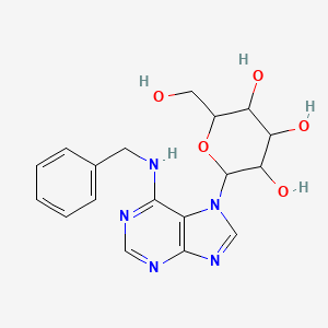 molecular formula C18H21N5O5 B1330593 2-[6-(Benzylamino)purin-7-yl]-6-(hydroxymethyl)oxane-3,4,5-triol CAS No. 56159-42-3