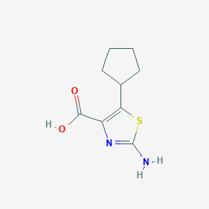 molecular formula C9H12N2O2S B13305986 2-Amino-5-cyclopentyl-1,3-thiazole-4-carboxylic acid 