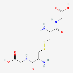 molecular formula C10H18N4O6S2 B1330600 ((2-Amino-3-((2-amino-3-((carboxymethyl)amino)-3-oxopropyl)dithio)propanoyl)amino)acetic acid CAS No. 7729-20-6