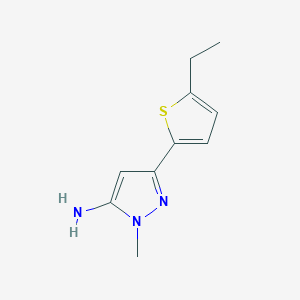 molecular formula C10H13N3S B13306071 3-(5-ethylthiophen-2-yl)-1-methyl-1H-pyrazol-5-amine 