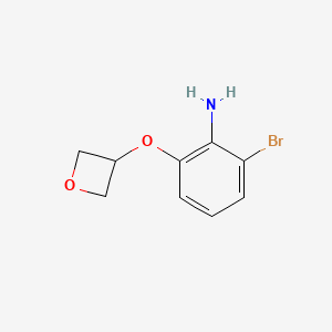molecular formula C9H10BrNO2 B13306154 2-Bromo-6-(oxetan-3-yloxy)aniline 