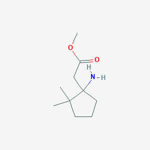 molecular formula C10H19NO2 B13306160 Methyl 2-(1-amino-2,2-dimethylcyclopentyl)acetate 