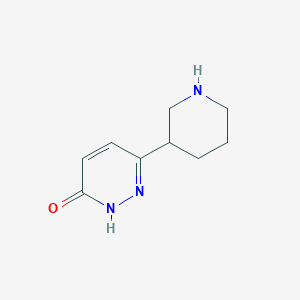 molecular formula C9H13N3O B13306174 6-(Piperidin-3-yl)pyridazin-3-ol 