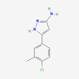 molecular formula C10H10ClN3 B13306247 3-(4-Chloro-3-methylphenyl)-1H-pyrazol-5-amine 