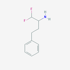 molecular formula C10H13F2N B13306259 1,1-Difluoro-4-phenylbutan-2-amine 