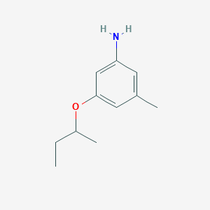 molecular formula C11H17NO B13306294 3-(Butan-2-yloxy)-5-methylaniline 