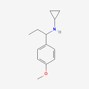 molecular formula C13H19NO B13306333 N-[1-(4-Methoxyphenyl)propyl]cyclopropanamine 