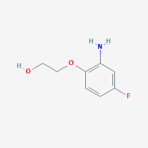 molecular formula C8H10FNO2 B13306359 2-(2-Amino-4-fluorophenoxy)ethan-1-OL 