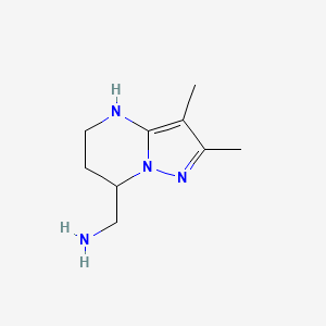 molecular formula C9H16N4 B13306366 {2,3-dimethyl-4H,5H,6H,7H-pyrazolo[1,5-a]pyrimidin-7-yl}methanamine 