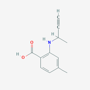 molecular formula C12H13NO2 B13306384 2-[(But-3-yn-2-yl)amino]-4-methylbenzoic acid 