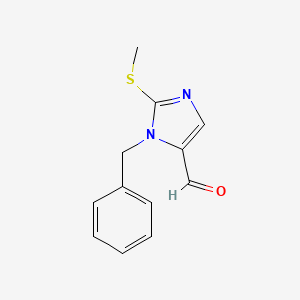 molecular formula C12H12N2OS B1330644 1-benzyl-2-(methylsulfanyl)-1H-imidazole-5-carbaldehyde CAS No. 479400-30-1