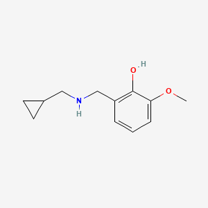 molecular formula C12H17NO2 B13306464 2-{[(Cyclopropylmethyl)amino]methyl}-6-methoxyphenol 
