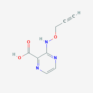 molecular formula C8H7N3O3 B13306554 3-[(Prop-2-yn-1-yloxy)amino]pyrazine-2-carboxylic acid 