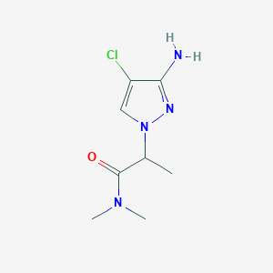 molecular formula C8H13ClN4O B13306570 2-(3-amino-4-chloro-1H-pyrazol-1-yl)-N,N-dimethylpropanamide 