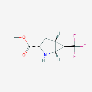 molecular formula C8H10F3NO2 B13306600 methyl (1R,3S,5R,6R)-6-(trifluoromethyl)-2-azabicyclo[3.1.0]hexane-3-carboxylate 