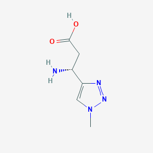 molecular formula C6H10N4O2 B13306611 (3R)-3-Amino-3-(1-methyl-1H-1,2,3-triazol-4-yl)propanoic acid 
