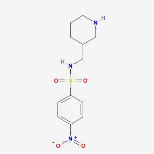 molecular formula C12H17N3O4S B13306618 4-Nitro-N-[(piperidin-3-yl)methyl]benzene-1-sulfonamide 