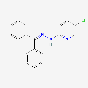 molecular formula C18H14ClN3 B13306659 5-Chloro-2-((diphenylmethylene)hydrazono)-1,2-dihydropyridine 