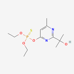molecular formula C12H21N2O4PS B1330666 Phosphorothioic acid, O,O-diethyl O-(2-(1-hydroxy-1-methylethyl)-6-methyl-4-pyrimidinyl) ester CAS No. 29820-16-4