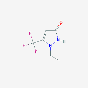 molecular formula C6H7F3N2O B13306699 1-Ethyl-5-(trifluoromethyl)-1H-pyrazol-3-ol 