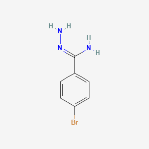 molecular formula C7H8BrN3 B13306712 N'-Amino-4-bromobenzene-1-carboximidamide 