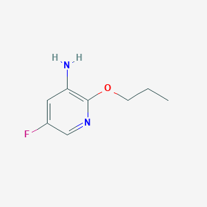 molecular formula C8H11FN2O B13306832 5-Fluoro-2-propoxypyridin-3-amine 