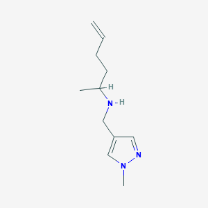 molecular formula C11H19N3 B13306855 (Hex-5-en-2-yl)[(1-methyl-1H-pyrazol-4-yl)methyl]amine 