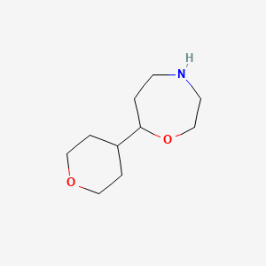 molecular formula C10H19NO2 B13306873 7-(Oxan-4-yl)-1,4-oxazepane 