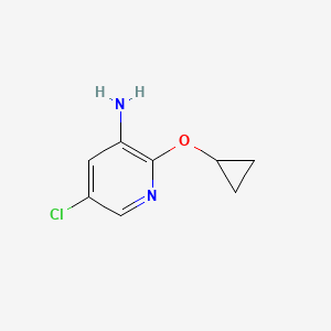 molecular formula C8H9ClN2O B13306951 5-Chloro-2-cyclopropoxypyridin-3-amine 