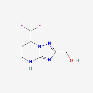 molecular formula C7H10F2N4O B13306997 [7-(Difluoromethyl)-4H,5H,6H,7H-[1,2,4]triazolo[1,5-a]pyrimidin-2-yl]methanol 