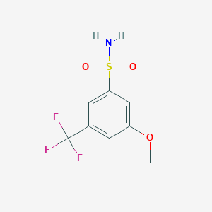 molecular formula C8H8F3NO3S B13307009 3-Methoxy-5-(trifluoromethyl)benzenesulfonamide 