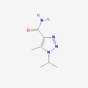 molecular formula C7H12N4O B13307046 5-Methyl-1-(propan-2-yl)-1H-1,2,3-triazole-4-carboxamide 