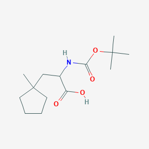 molecular formula C14H25NO4 B13307343 2-(Tert-butoxycarbonylamino)-3-(1-methylcyclopentyl)propanoic acid 