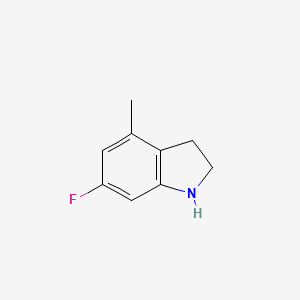 molecular formula C9H10FN B13307402 6-fluoro-4-methyl-2,3-dihydro-1H-indole 